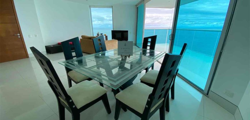 Superb ocean view!beachfront apartment in Bocagrande!